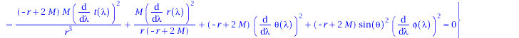 Typesetting:-mprintslash([eqns := {`+`(diff(t(lambda), `$`(lambda, 2)), `-`(`/`(`*`(2, `*`(M, `*`(diff(t(lambda), lambda), `*`(diff(r(lambda), lambda))))), `*`(r, `*`(`+`(`-`(r), `*`(2, `*`(M)))))))) ...