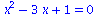 `+`(`*`(`^`(x, 2)), `-`(`*`(3, `*`(x))), 1) = 0