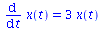 diff(x(t), t) = `+`(`*`(3, `*`(x(t))))