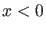 $ x<0$