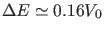 $ \Delta E \simeq 0.16 V_0$