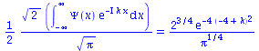 `+`(`/`(`*`(`/`(1, 2), `*`(`^`(2, `/`(1, 2)), `*`(int(`*`(Psi(x), `*`(exp(`+`(`-`(`*`(`+`(I), `*`(k, `*`(x)))))))), x = `+`(`-`(infinity)) .. infinity)))), `*`(`^`(Pi, `/`(1, 2))))) = `/`(`*`(`^`(2, `...