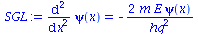 diff(diff(psi(x), x), x) = `+`(`-`(`/`(`*`(2, `*`(m, `*`(E, `*`(psi(x))))), `*`(`^`(hq, 2)))))