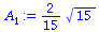 `+`(`*`(`/`(2, 15), `*`(`^`(15, `/`(1, 2)))))