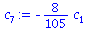 `+`(`-`(`*`(`/`(8, 105), `*`(c[1]))))