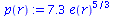 `+`(`*`(7.3, `*`(`^`(e(r), `/`(5, 3)))))