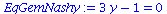 `+`(`*`(3, `*`(y)), `-`(1)) = 0