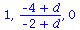 1, `/`(`*`(`+`(`-`(4), d)), `*`(`+`(`-`(2), d))), 0