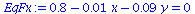 `+`(.8, `-`(`*`(0.1e-1, `*`(x))), `-`(`*`(0.9e-1, `*`(y)))) = 0